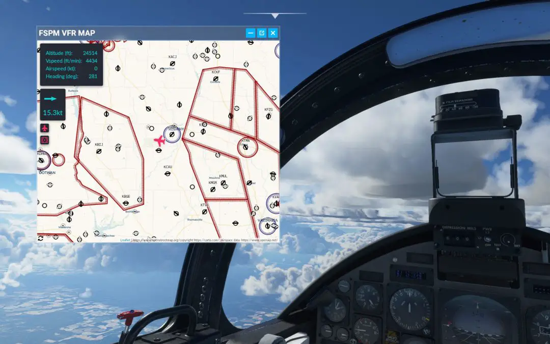FSPM VFR Map – A great MSFS toolbar mod with a moving map