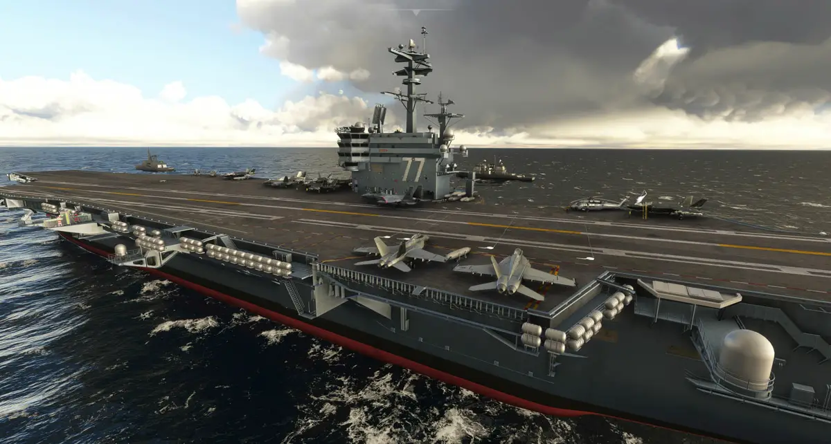 Here’s the USS George H.W. Bush, a highly detailed aircraft carrier for MSFS