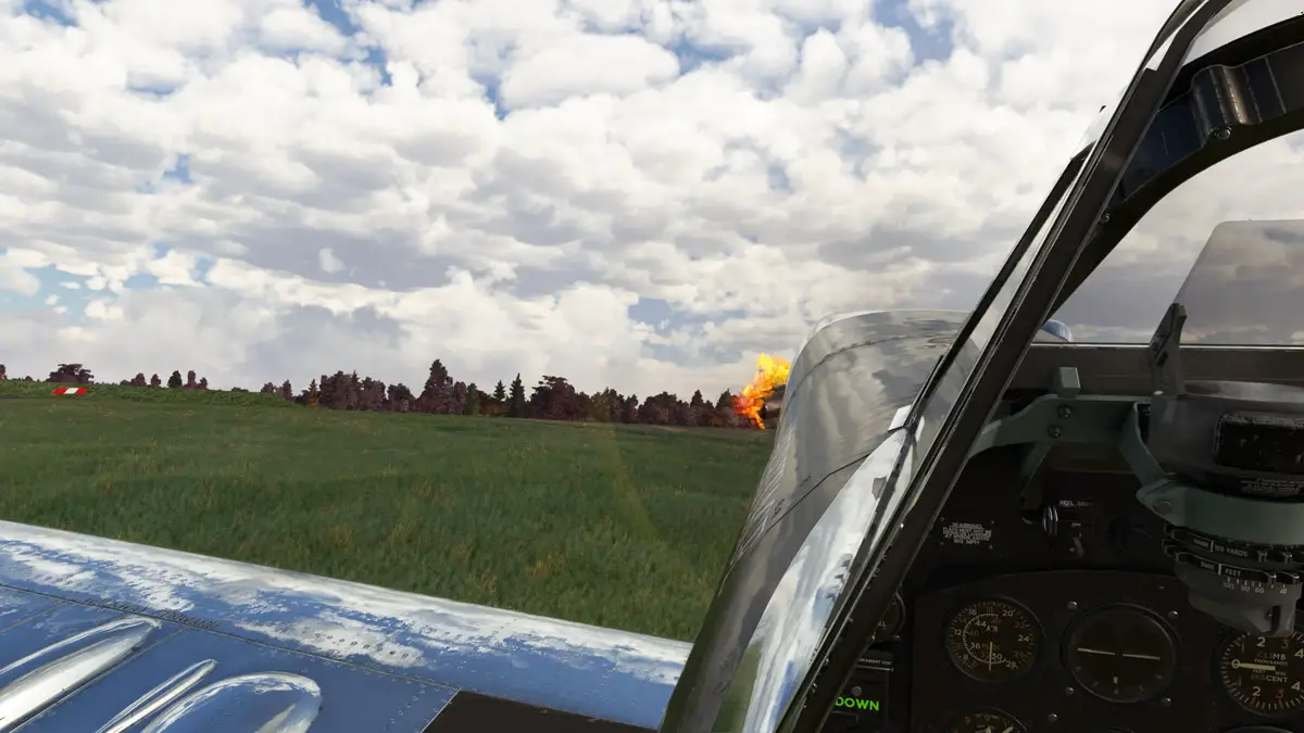 FlyingIron Simulations updates its Spitfire with engine firing effects and an improved flight model