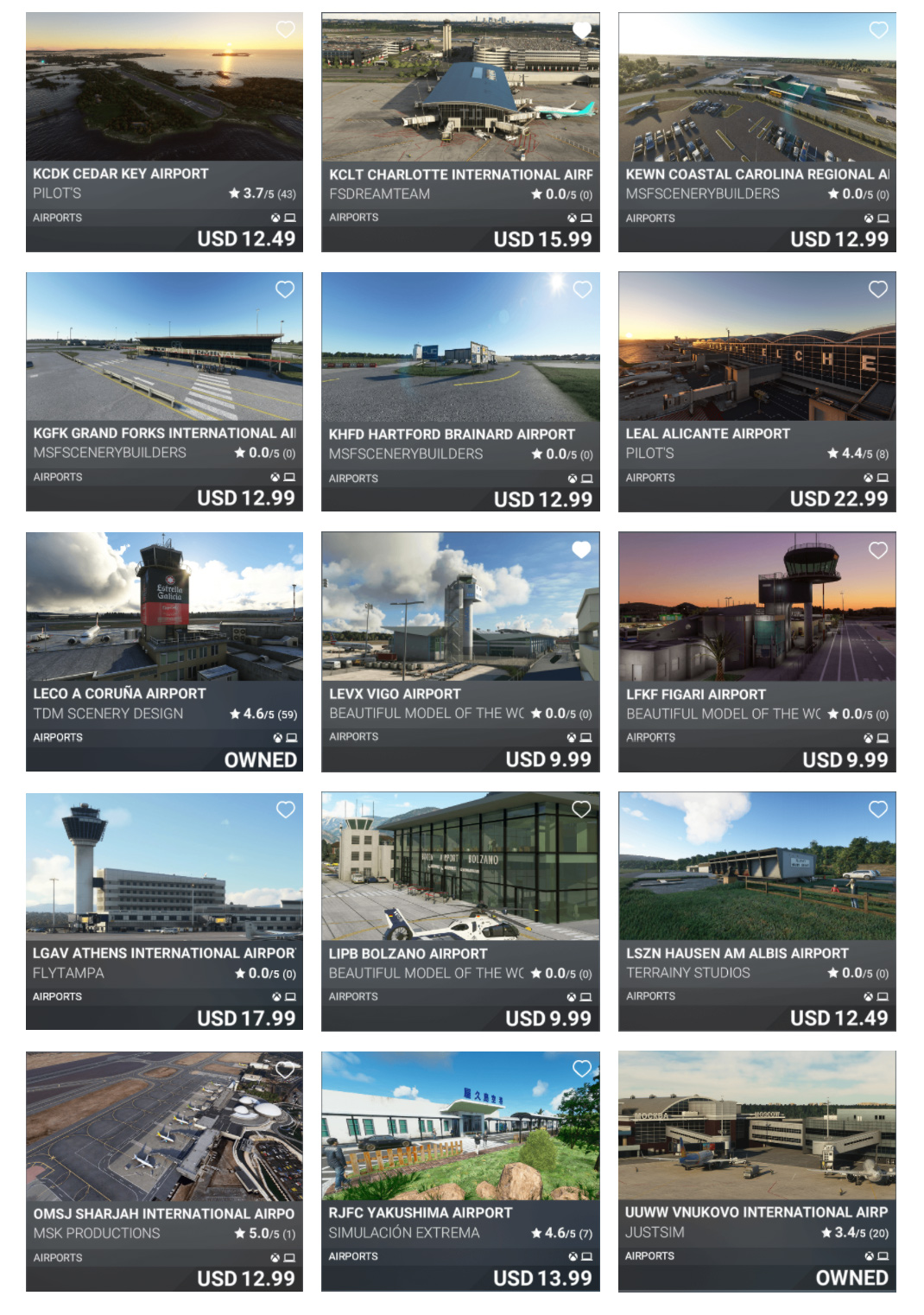 msfs marketplace new airports