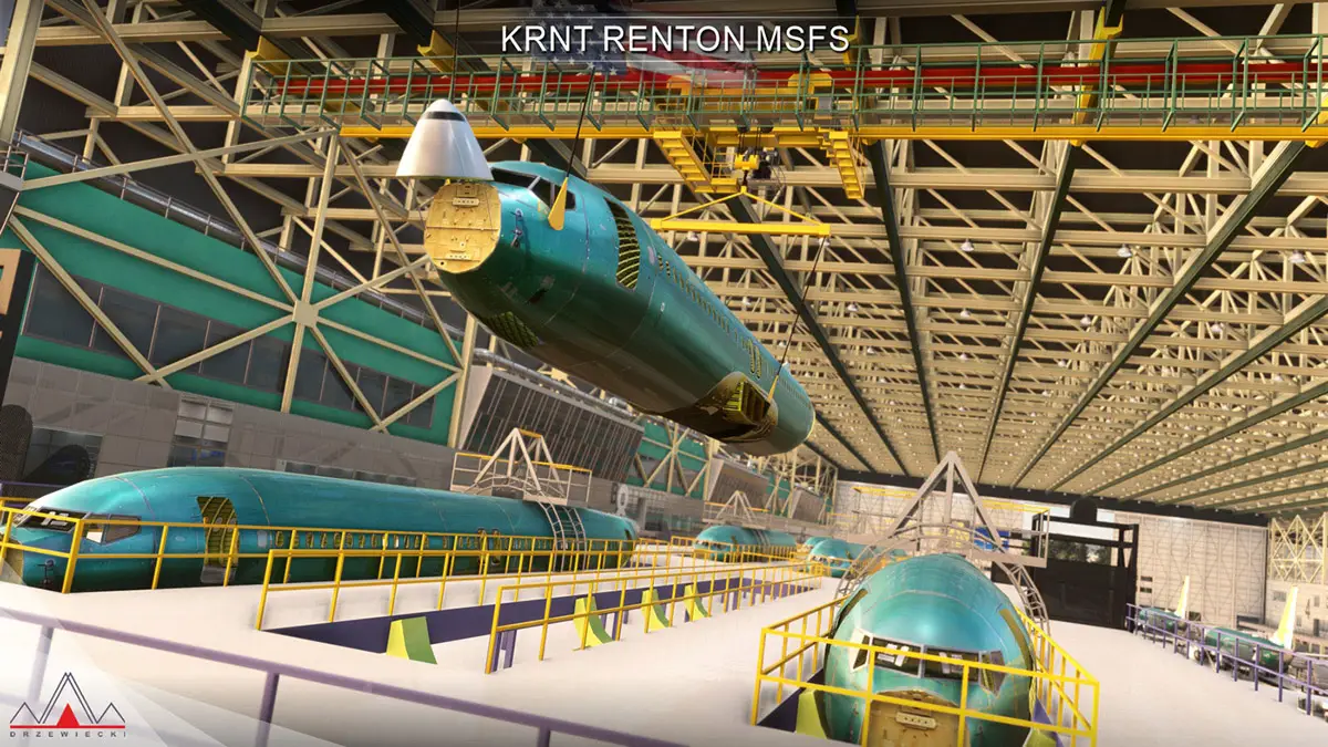 Drzewiecki Design releases Renton Municipal Airport for MSFS with fully modeled and animated Boeing factory