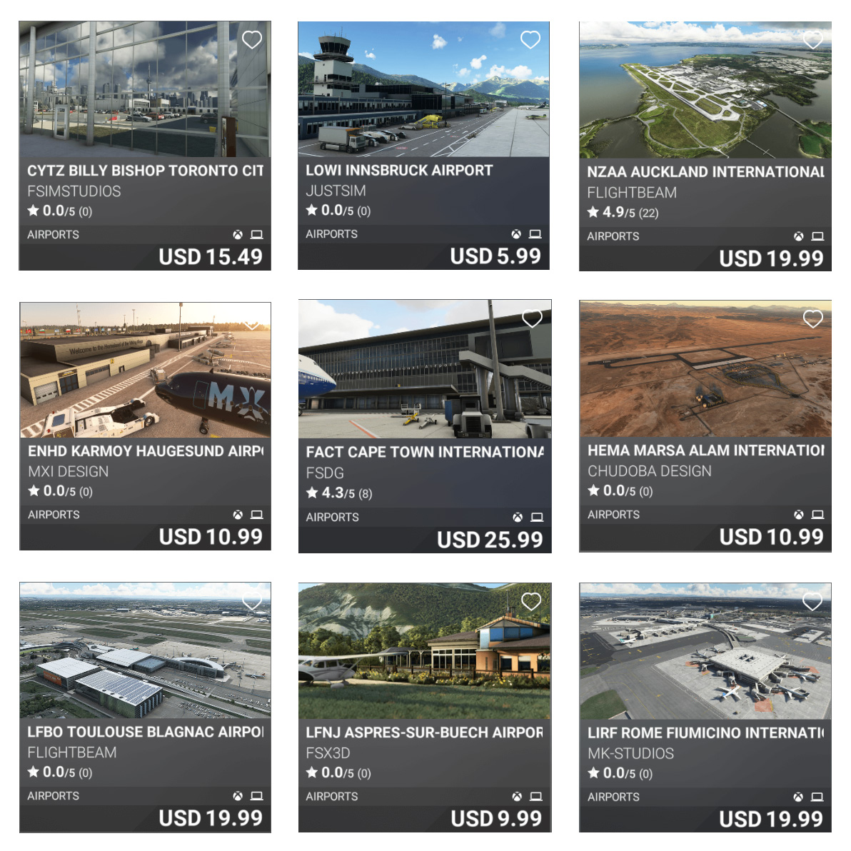 msfs marketplace new airports may 12