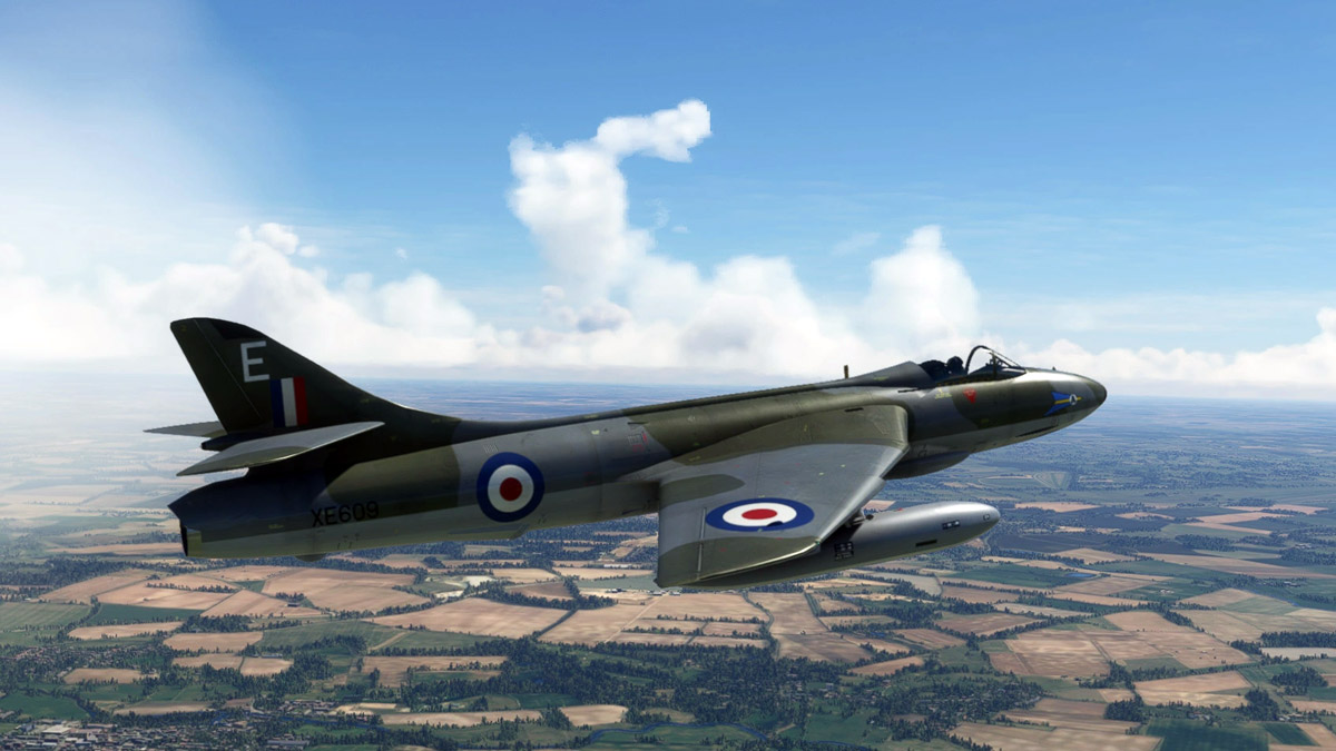 A freeware model of the iconic Hawker Hunter is now available for MSFS