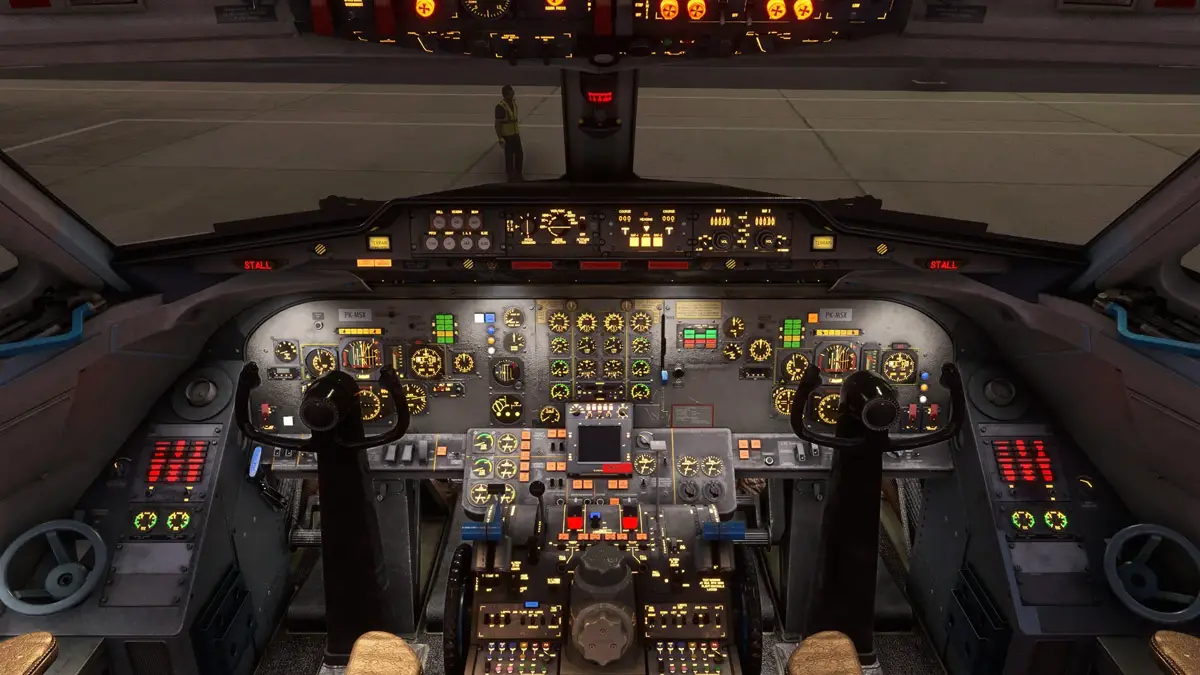 Just Flight shares new images of the Fokker F28 cockpit in MSFS