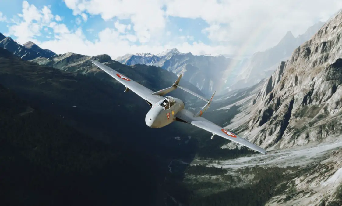 Face the challenges of an earlier jet aircraft with the SwissMilSim Vampire DH-100, now available for MSFS