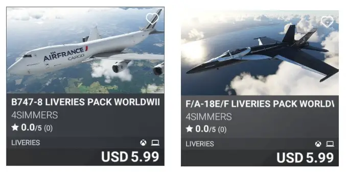 msfs marketplace update aug 5 2022 liveries