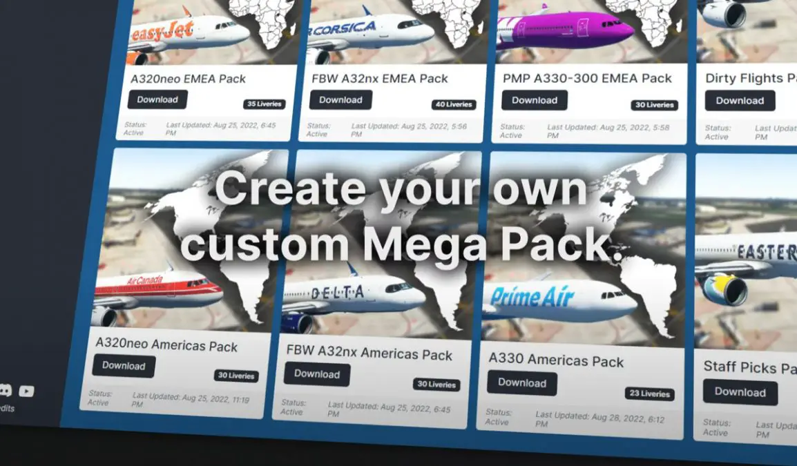 Project Mega Pack is back! Create your own livery packs for MSFS