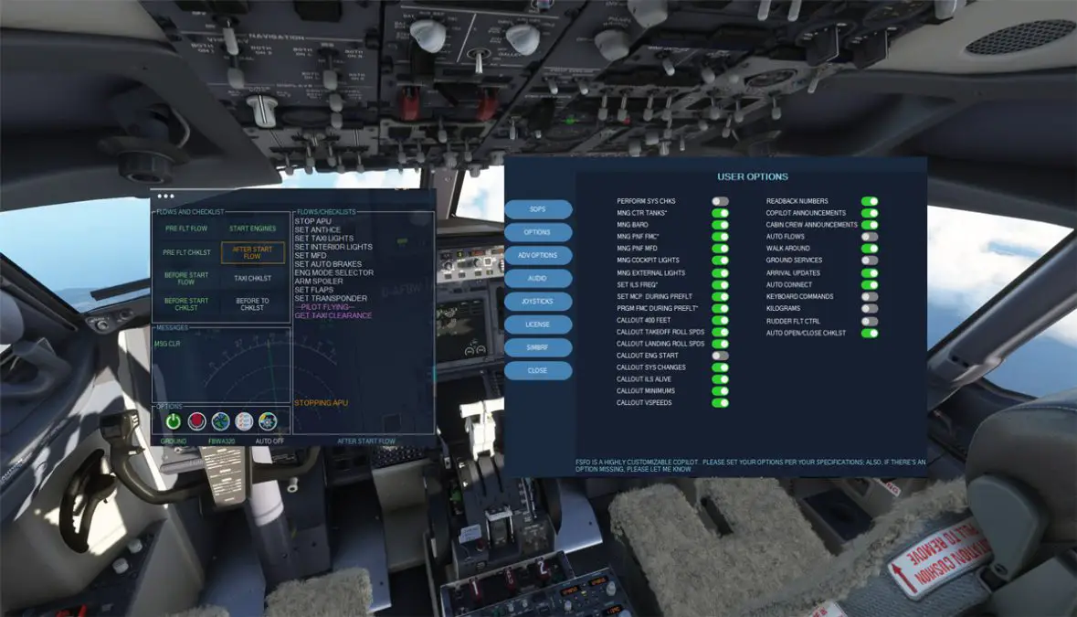 FSFO NEXT adds a virtual copilot to your favorite airliner in MSFS