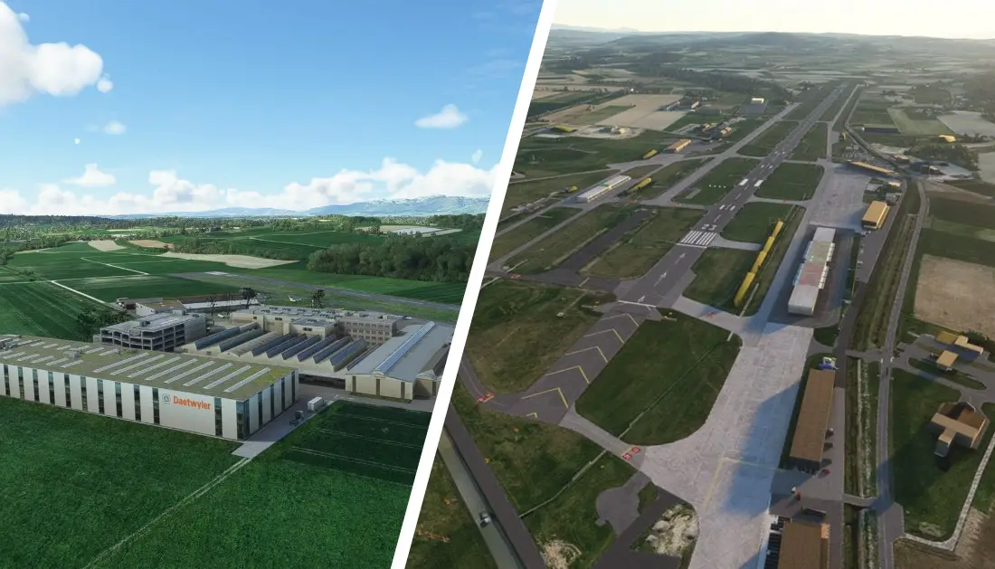 FlyLogic and SwissMilSim are out today with two new Swiss airfields for MSFS