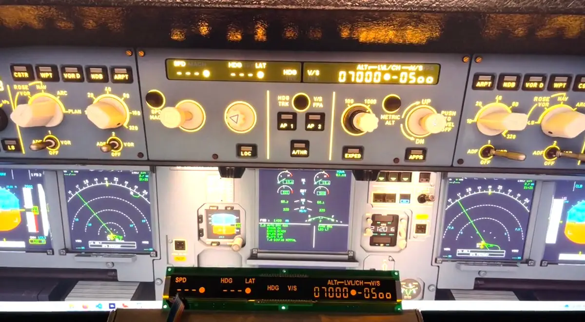 Airbus A320 FCU LCD Display flight simulator 2