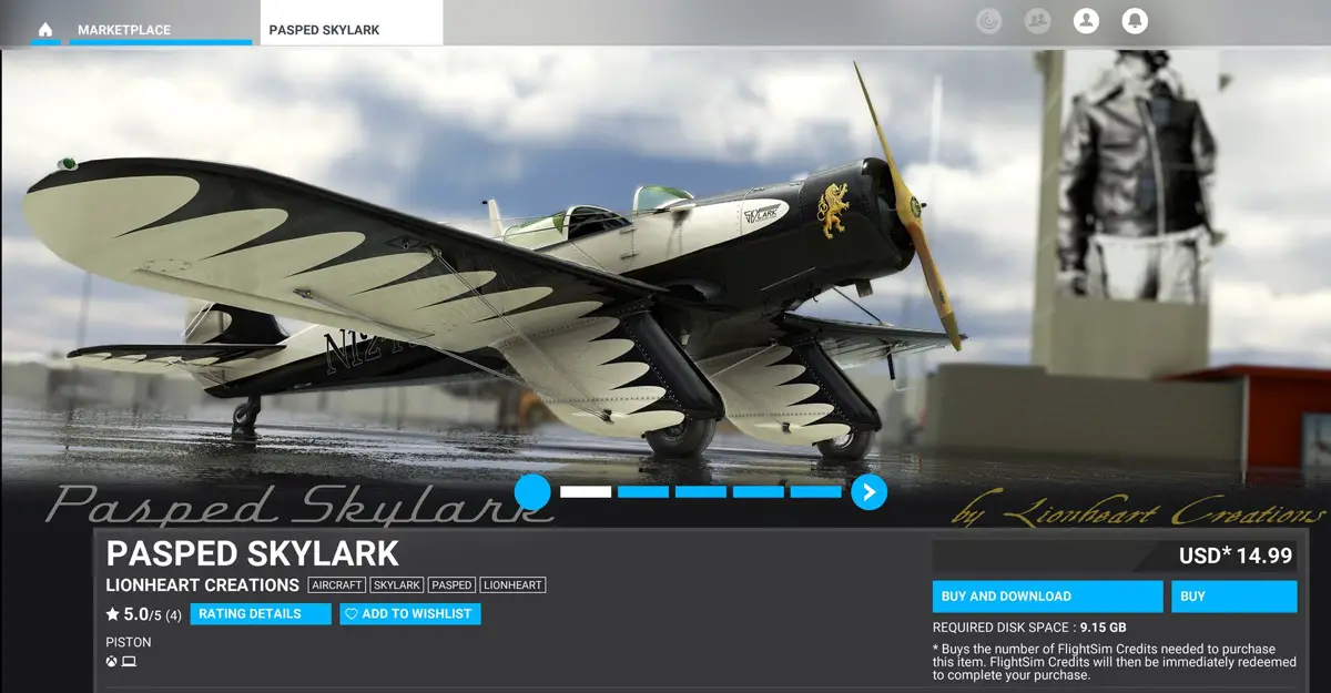 Lionheart Creations’ Pasped Skylark now available in the Marketplace
