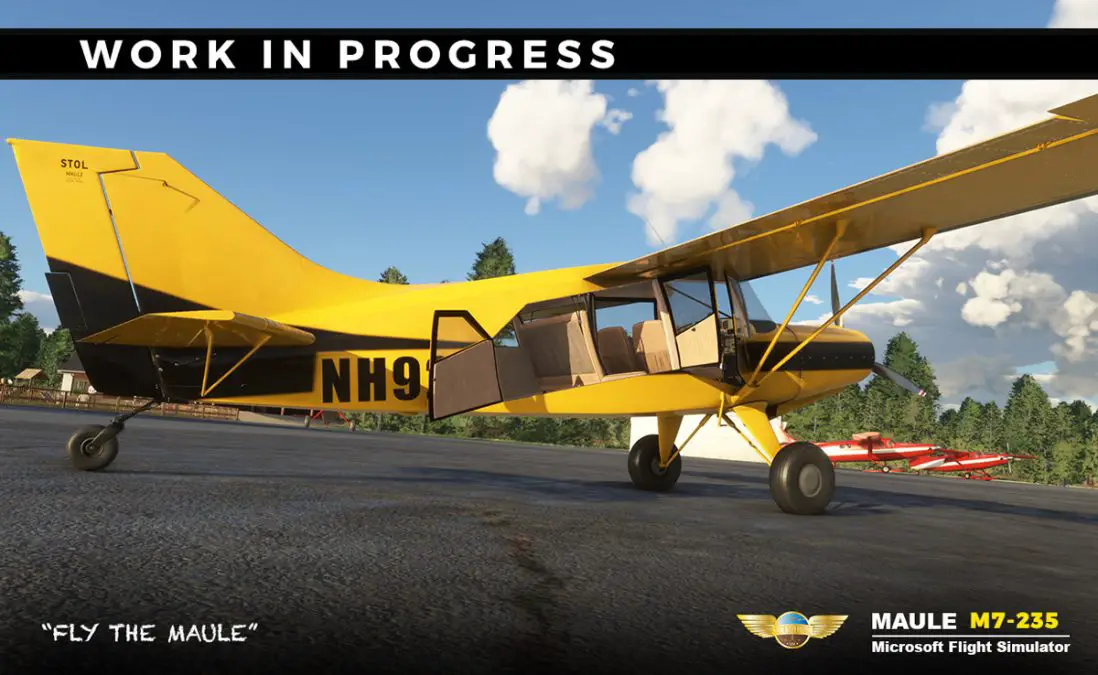 Here are the first exterior shots of the upcoming Maule M7 for Microsoft Flight Simulator