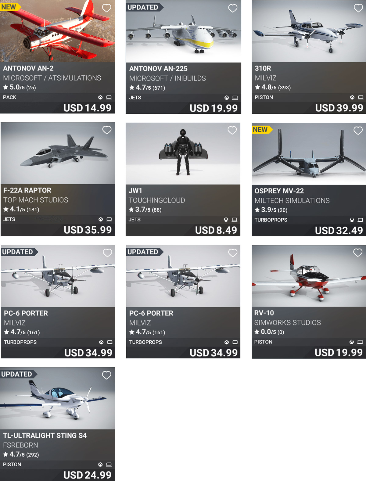 msfs marketplace aircraft releases march v3 2023