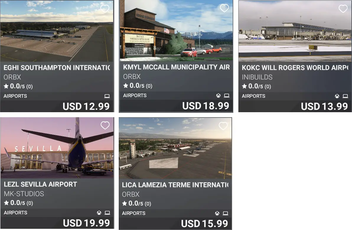 msfs marketplace airports march 2023