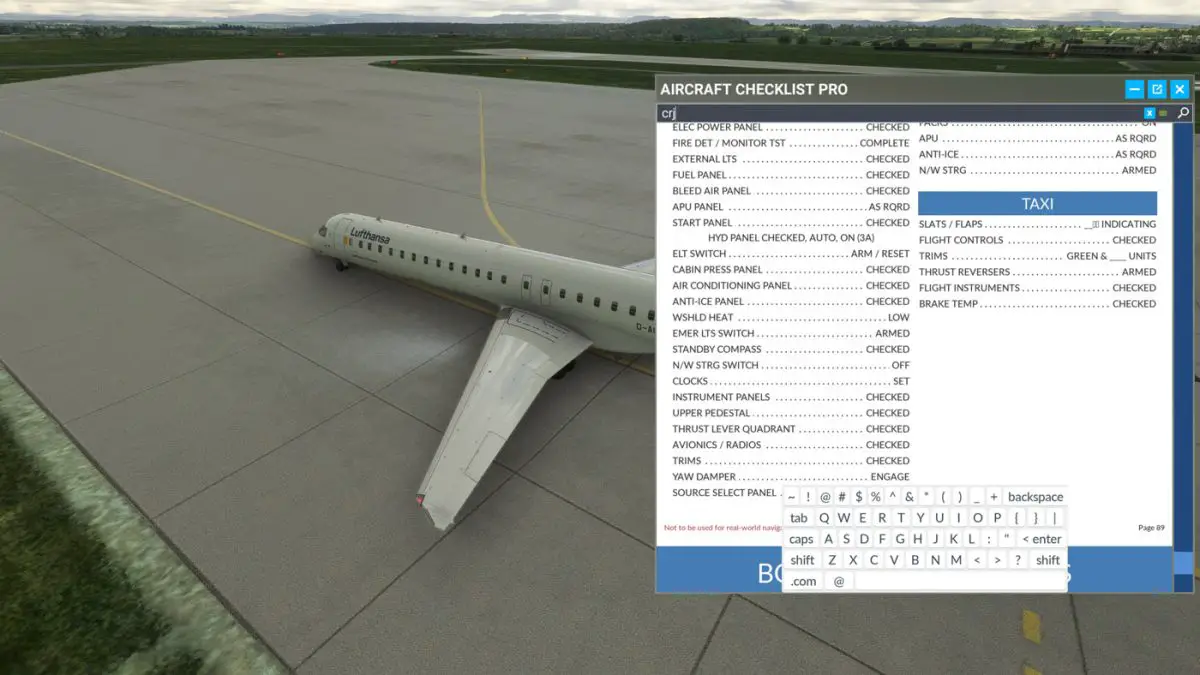 SoFly Aircraft Checklist Pro MSFS update 7373