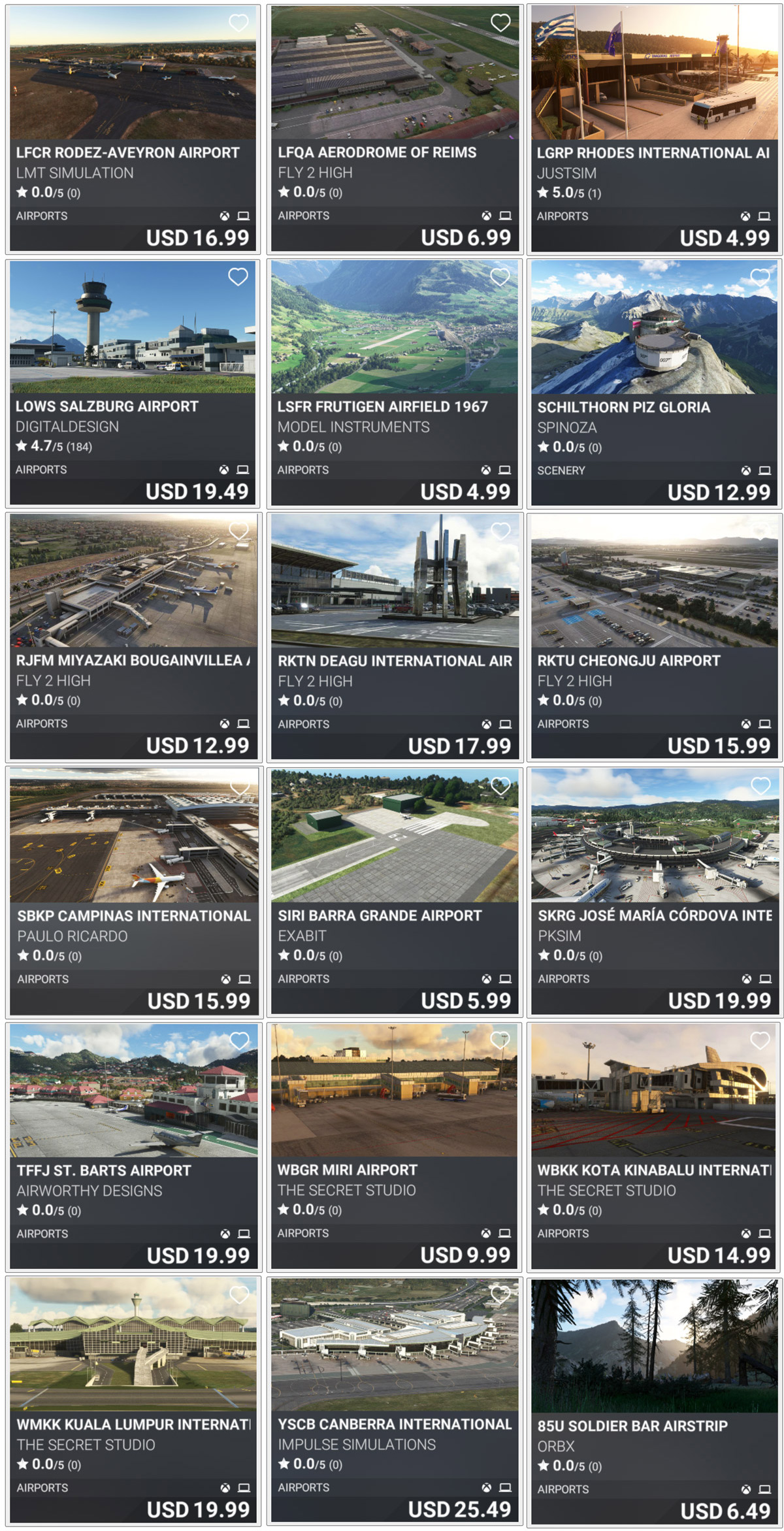 msfs marketplace april 2023 new airports 2