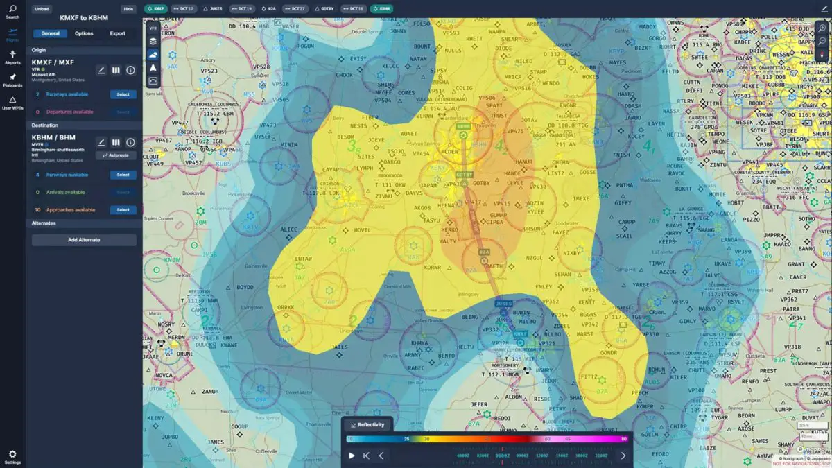 Navigraph Charts Weather radar layers 4