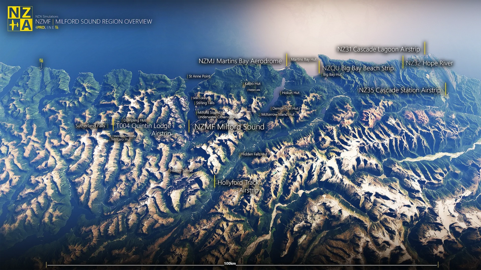 NZA Simulations NZMF Screenshots for Milford Sound Region Map