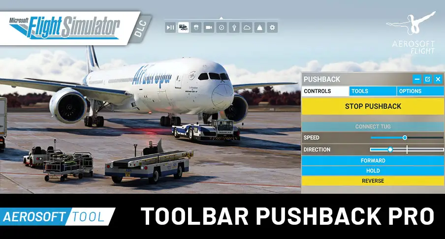 Aerosoft releases Toolbar Pushback Pro for Microsoft Flight Simulator