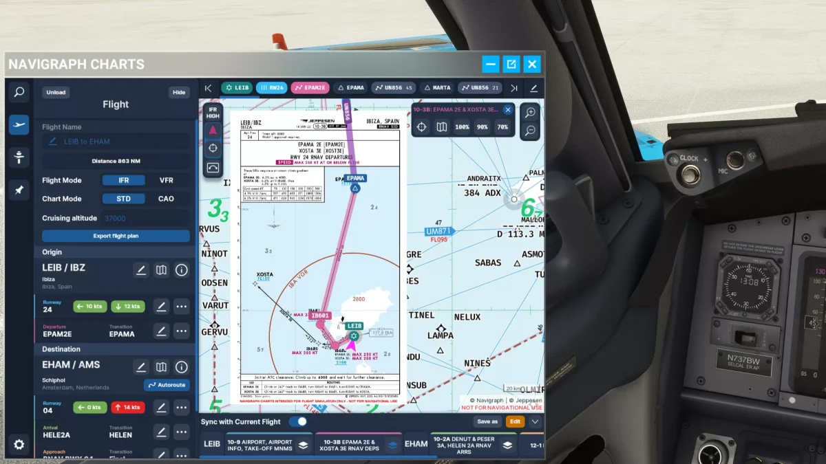 You Can Now Export a Navigraph Flight Plan Directly to Your Aircraft in MSFS