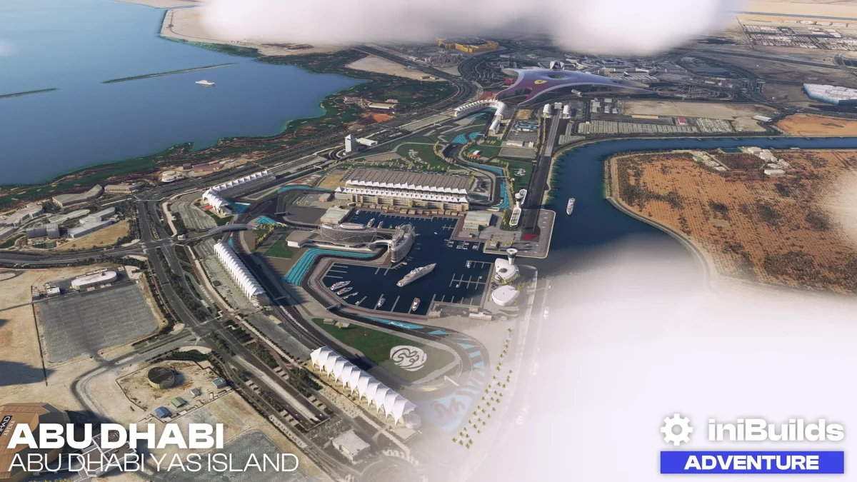 iniBuilds Releases Freeware Abu Dhabi Yas Island Scenery for MSFS
