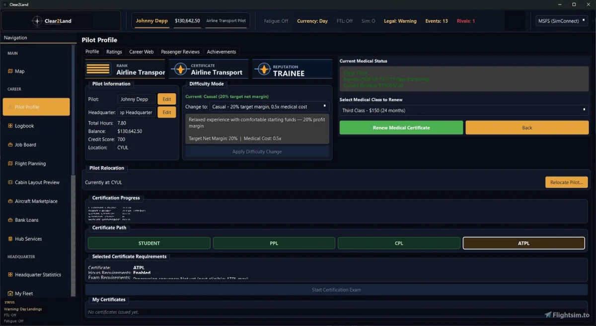 clear2land career addon msfs free 1.png