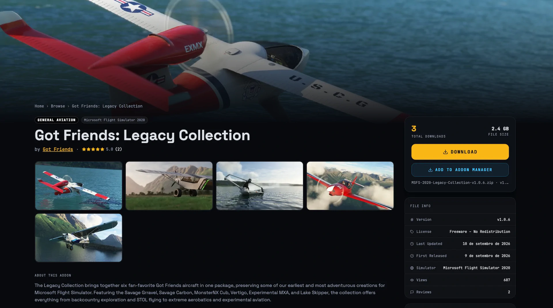hangar addons new freeware website msfs 2